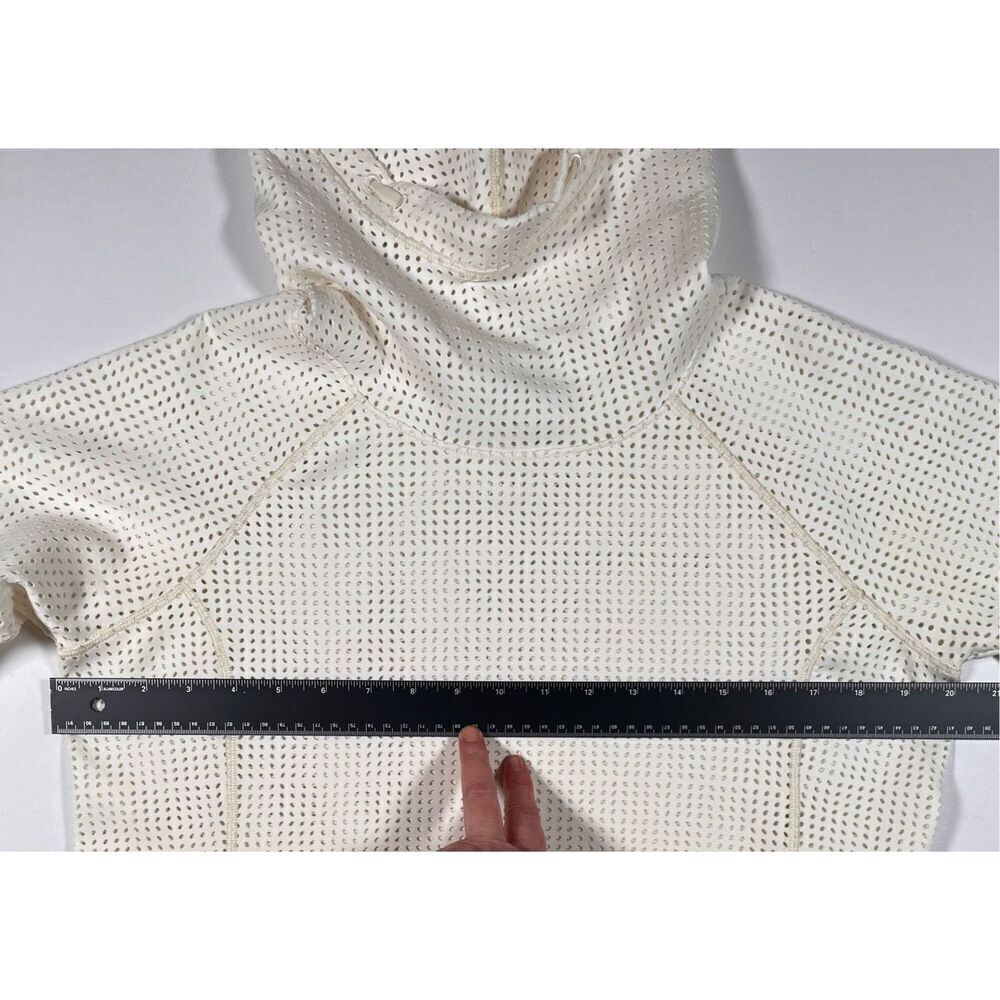 CALIA Limited Edition Perforated Fleuria Hooded Top Ivory Size Large Athletic - Picture 8 of 9